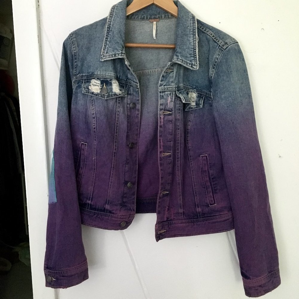 Unique Free People Ombre Denim Jacket